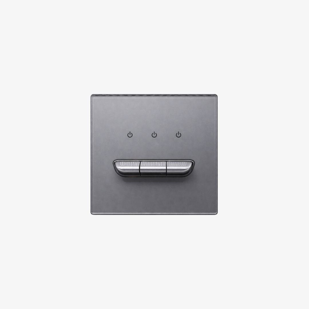 Titanium Silver 4-Gang Soft-Touch Light Switch