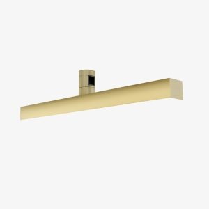 48V Brass Magnetic Linear Light with slim gold body and continuous opal diffuse