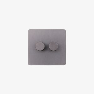 Titanium Silver 2-Gang LED Dimmer Switch