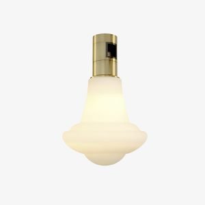 Opal Bell Magnetic Light with sculpted white diffuser and brass-gold 48V magnetic adapter