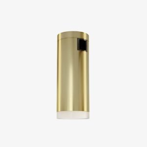 Opal Cylinder Magnetic Light with slim brass-gold body and white lower diffuser