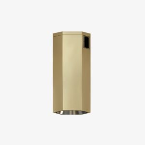 Rectangular Magnetic Downlight with elongated gold body and recessed 48V LED optical system