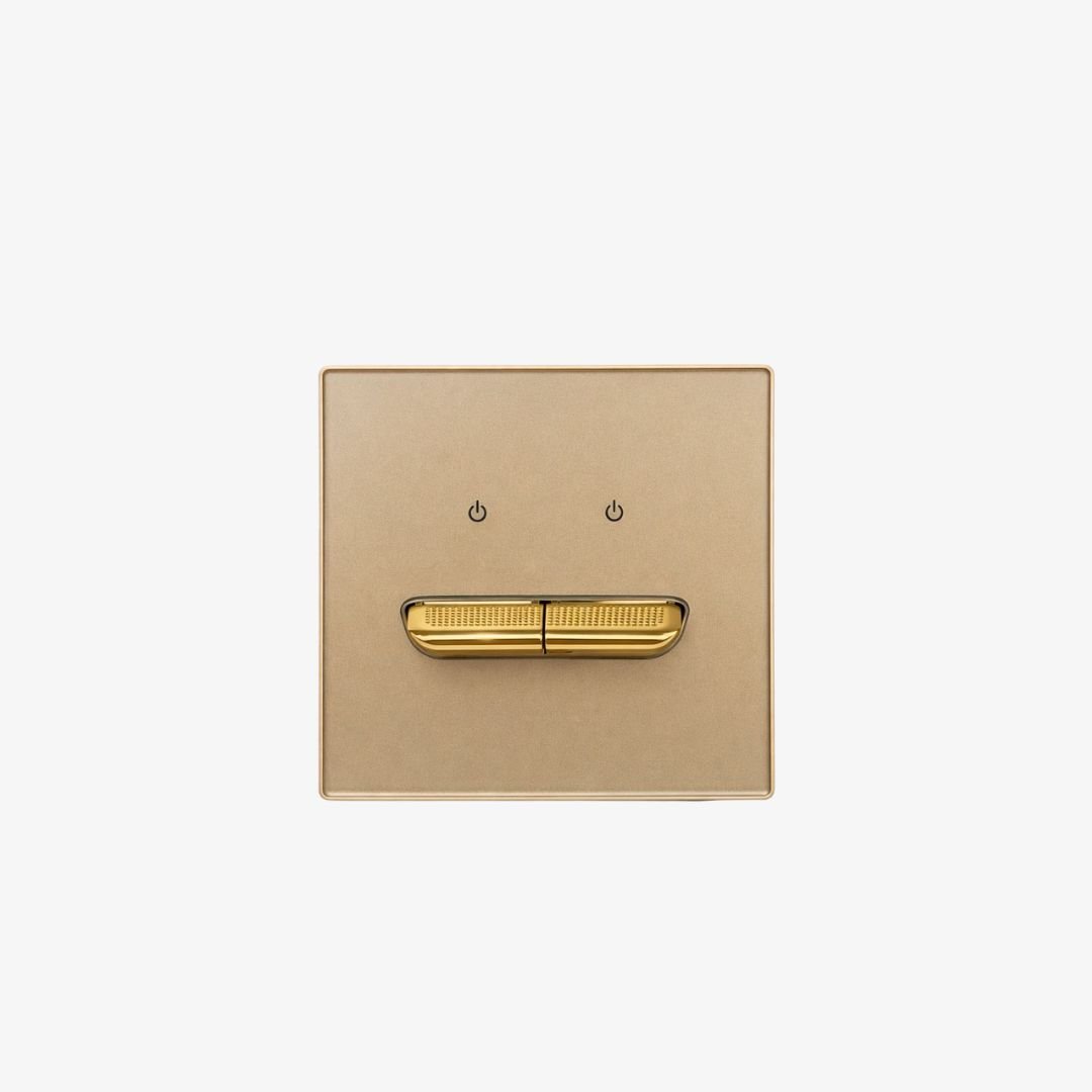 Titanium Silver Dual-Gang Soft-Touch Light Switch