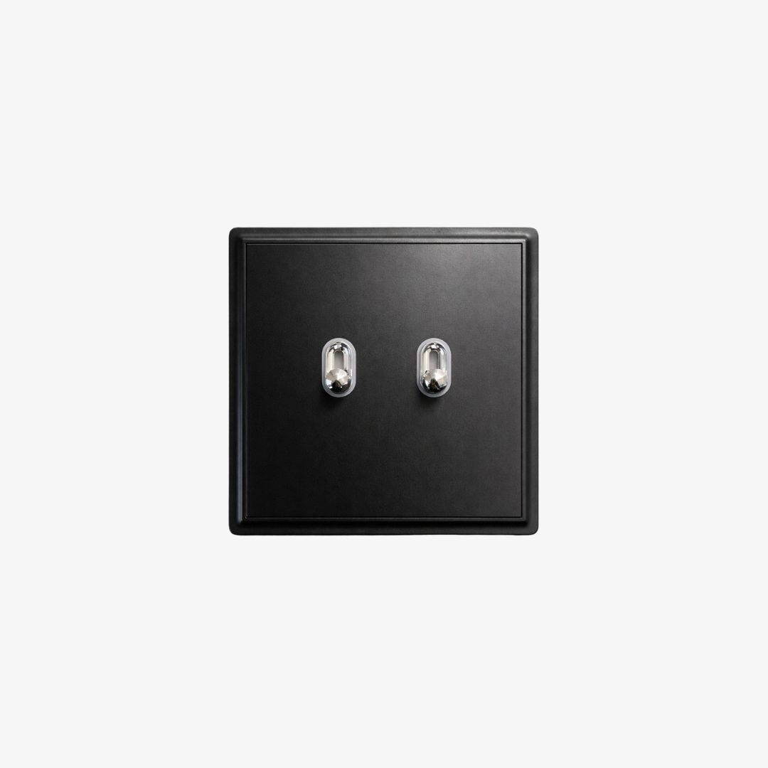 Onyx Matte Dual-Gang Toggle Light Switch
