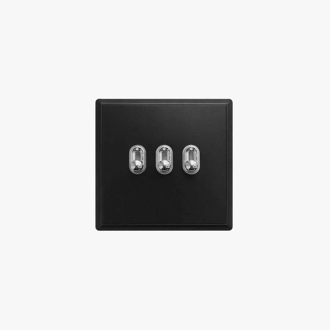 Luna 3-Gang Toggle Switch – Piano Black