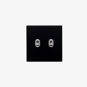 Luna 2-Gang Toggle Switch – Piano Black