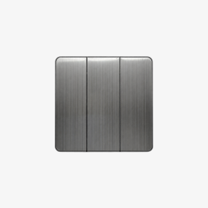 3-Gang Light Switch – Brushed Silver Finish