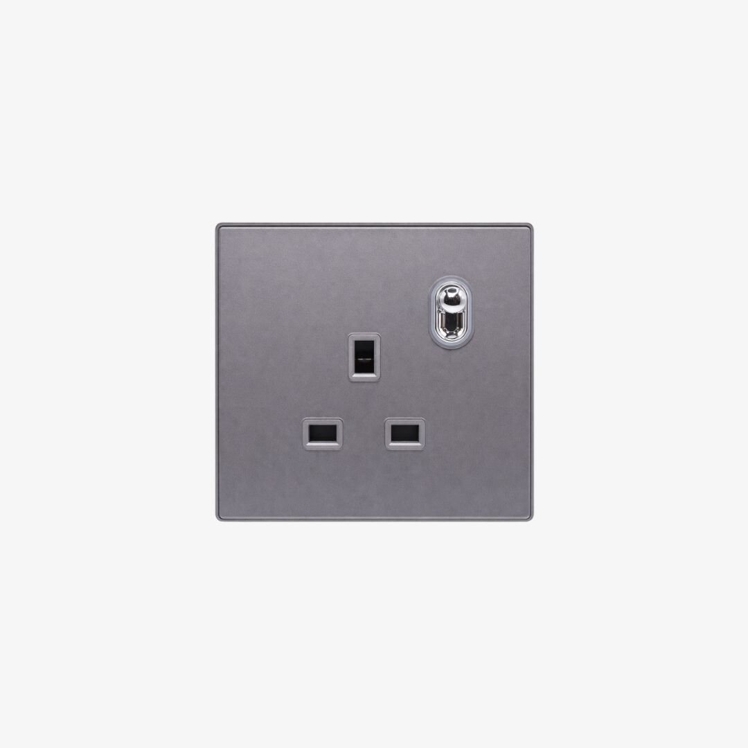 13A Single Gang Switched Socket with Metal Toggle Switch