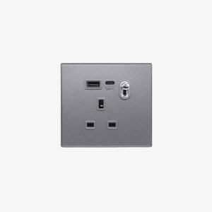 13A Single Gang Switched Socket with USB-A & USB-C Ports and Toggle Switch