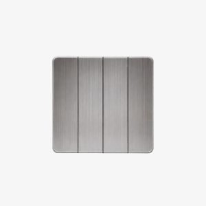 4-Gang Light Switch – Brushed Silver Finish