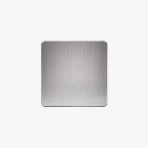 2-Gang Way Light Switch – Brushed Silver Finish