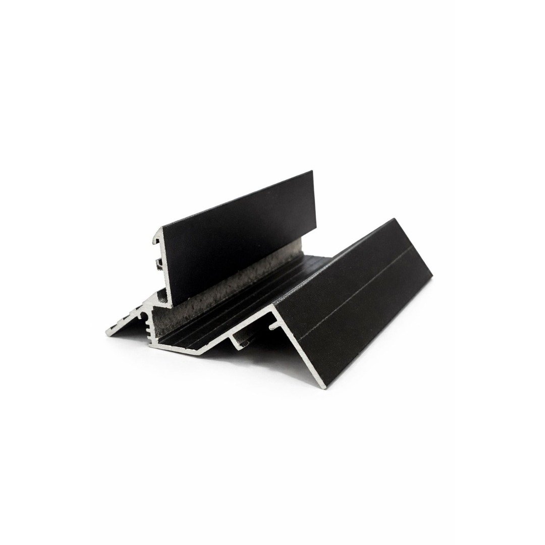 Skirting Clip Profile with black removable cover and concealed two-piece mounting system