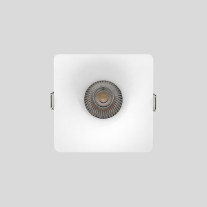 Square Recessed Spotlight with deep circular LED optic and clean white ceiling trim