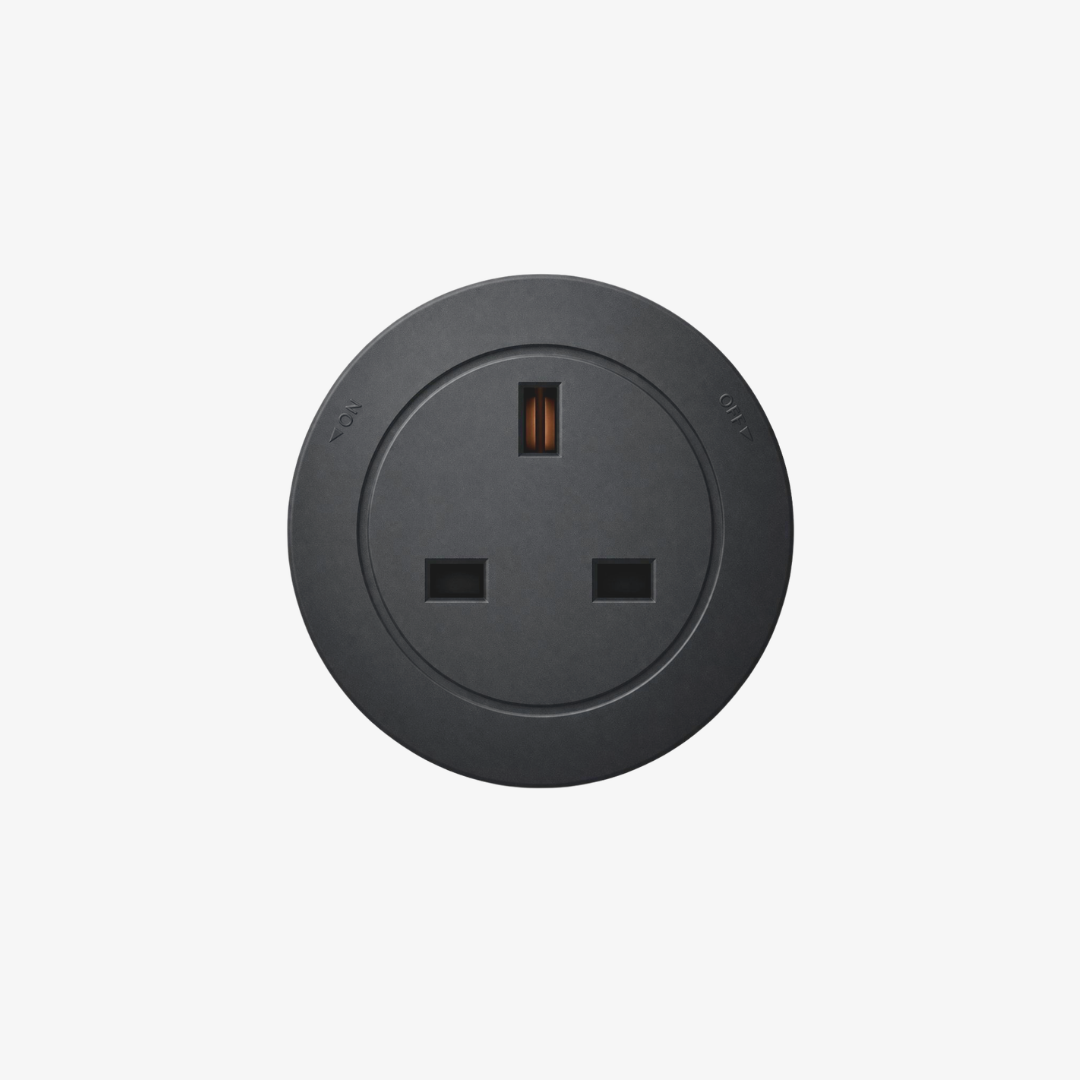 Round Black Floor Socket