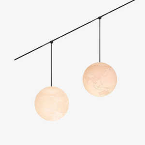 48V magnetic globe pendant light with illuminated alabaster-effect spherical shade