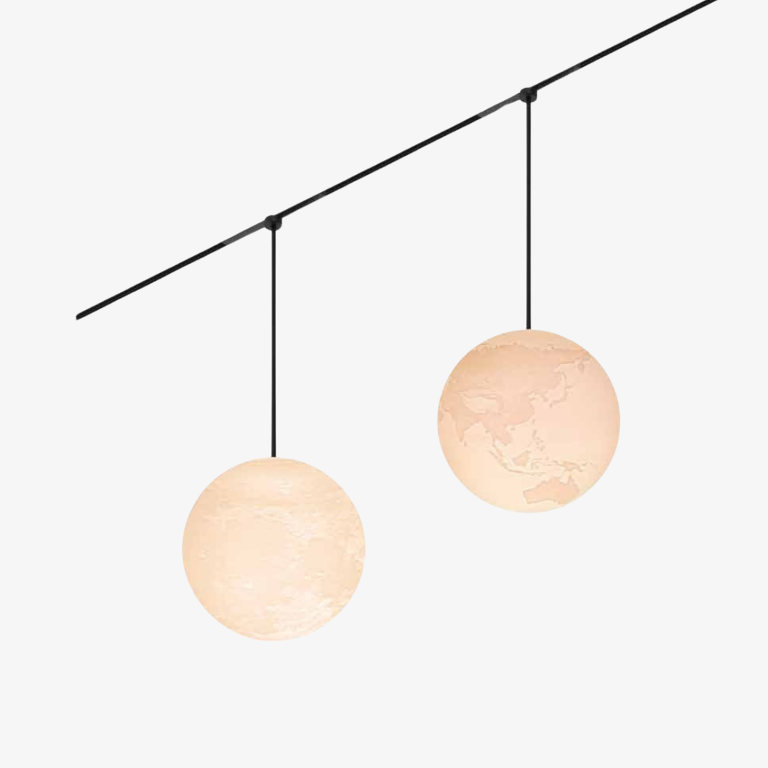 48V magnetic globe pendant light with illuminated alabaster-effect spherical shade