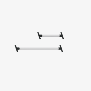Magnetic tube track light in two lengths with white cylindrical diffuser and black 48V connectors