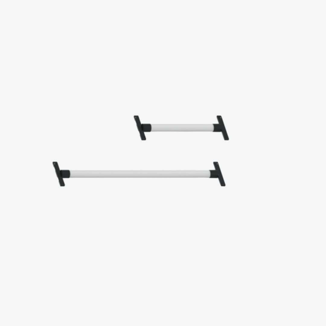 Magnetic tube track light in two lengths with white cylindrical diffuser and black 48V connectors