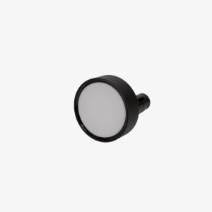 Magnetic round track light with opal diffuser and black housing for a 48V track system