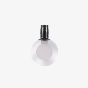48V magnetic double-glass globe LED track light with clear outer shade and frosted inner diffuser
