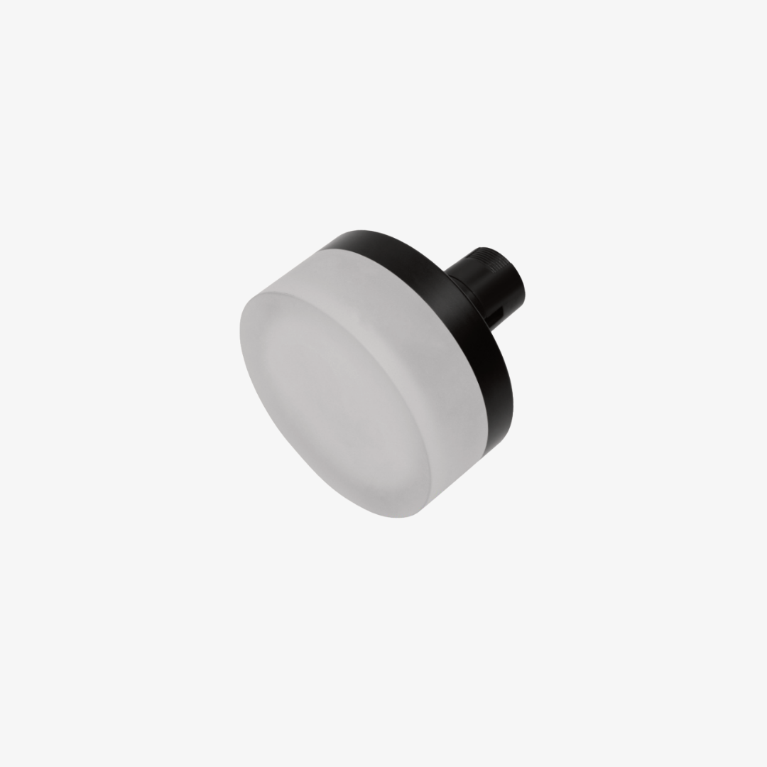 Magnetic disc track light with circular opal diffuser and black 48V track connector