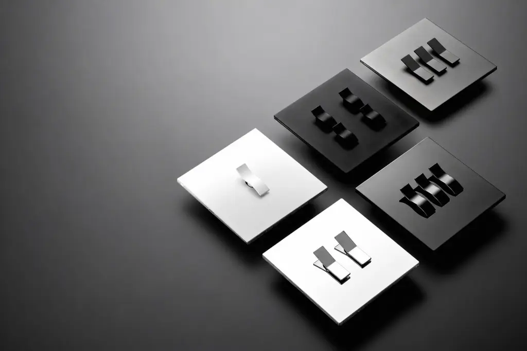 Modern black and silver smart light switches with premium wall control design