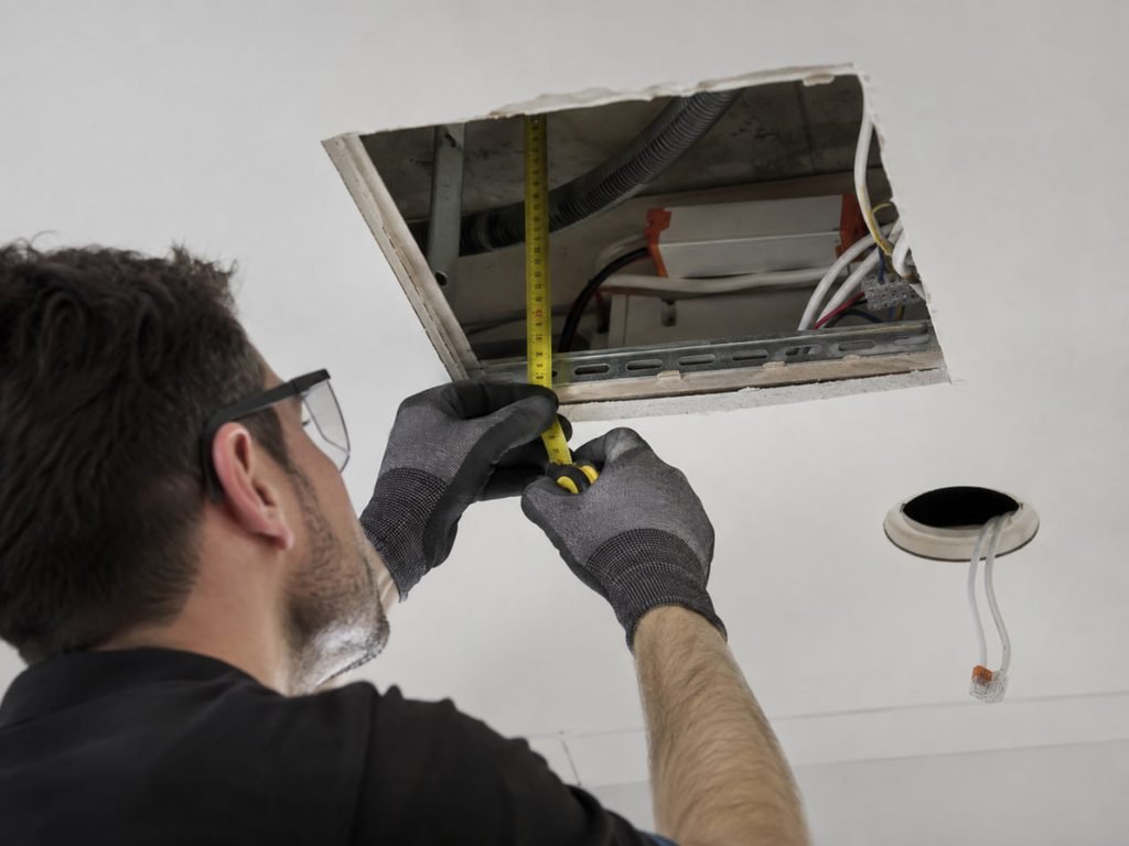 checking size of ceiling before ordering lights